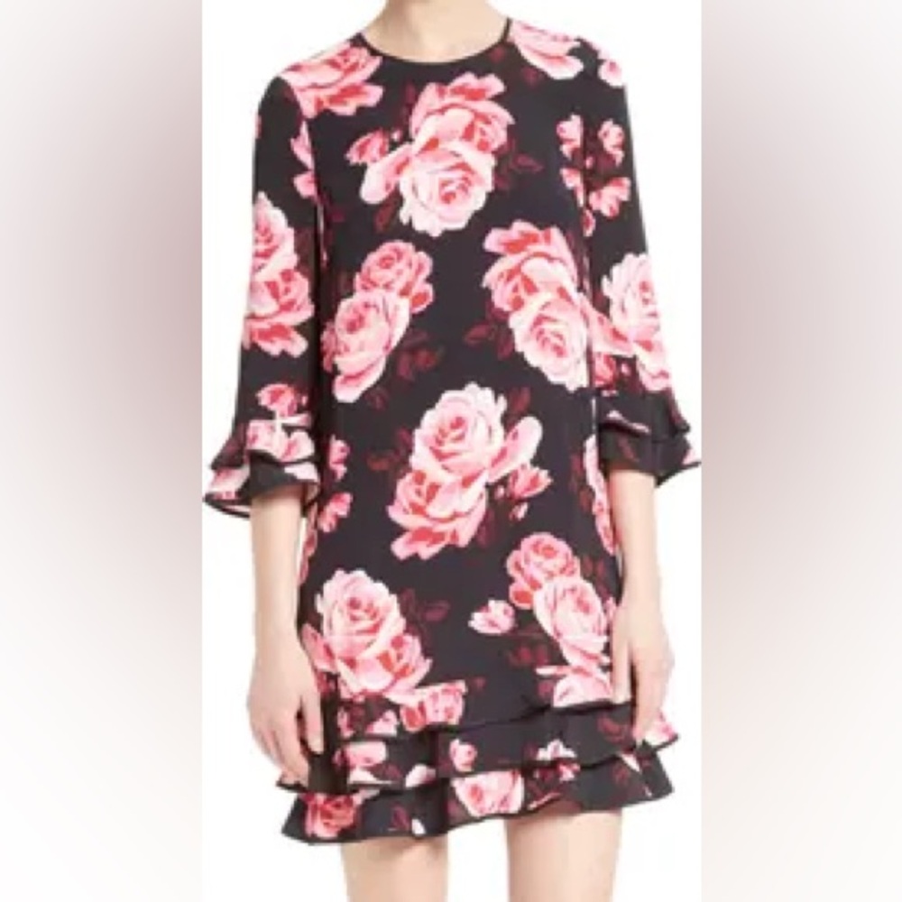Kate Spade Rambling Rosa Floral Ruffle Hem Dress - Picture 3 of 8